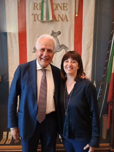 Emma Donnini col presidente Giani